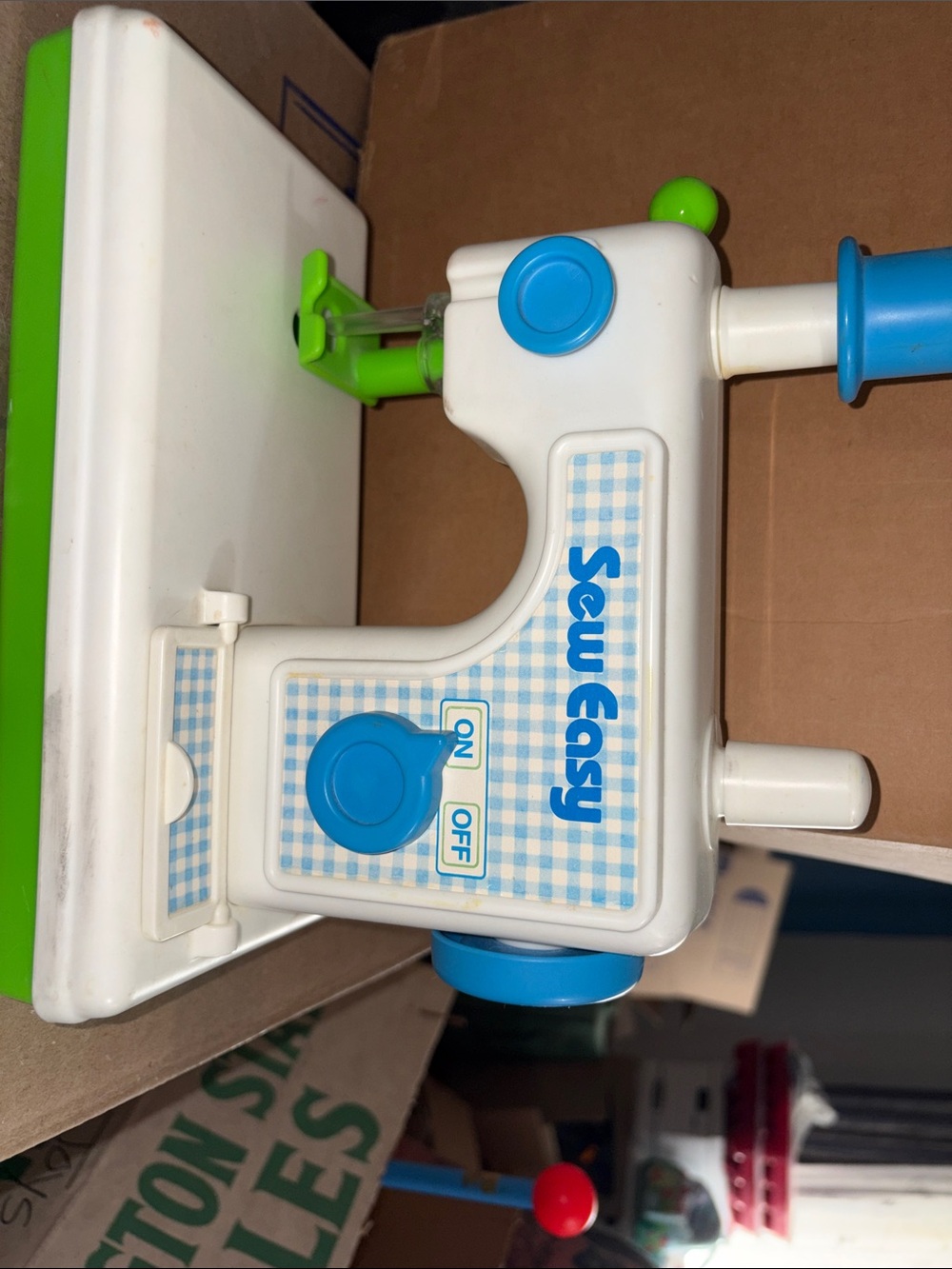 Kids Toy Sewing Machine - White & Blue